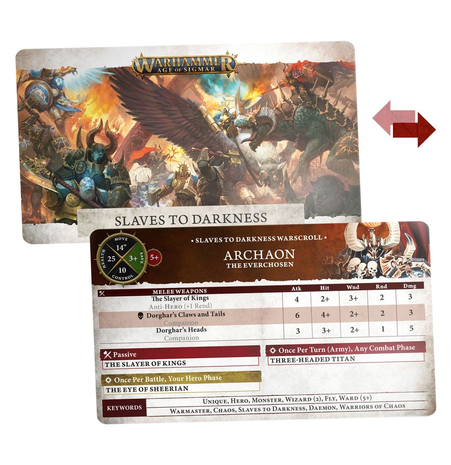 WARSCROLL CARD: SLAVES TO DARKNESS (ENG)