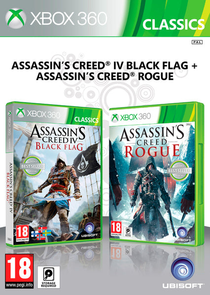 Assassins Creed Black Flag + Rogue (Pre-owned Xbox 360)